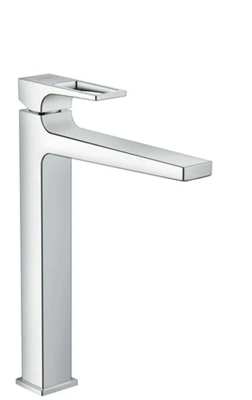 Hansgrohe Einhebel-Waschtischmischer mit gebürsteter Chrom-Oberfläche und Bügelgriff, geeignet für Aufsatzwaschtische, mit Push-Open Ablaufgarnitur.